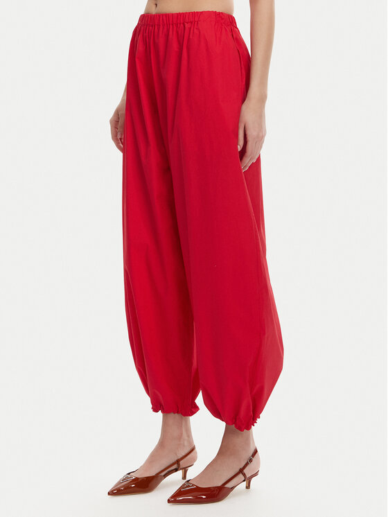 PINKO PINKO Kalhoty z materiálu 105210 A2LD Červená Relaxed Fit