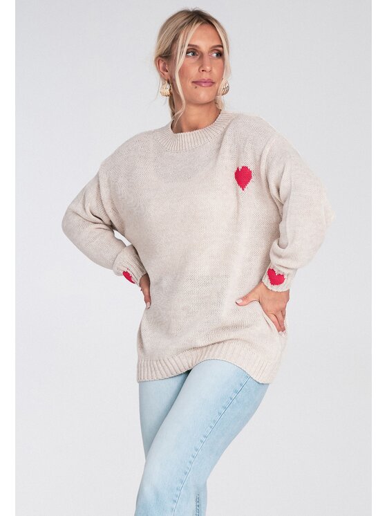 FIGL FIGL Svetr M1240 Béžová Regular Fit