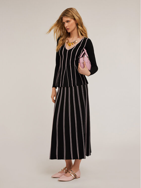 Motivi Motivi Gonna midi 1655W000654N0R6 Nero Flared Fit