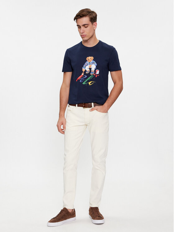 Polo Ralph Lauren Polo Ralph Lauren T-shirt 710853310025 Tamnoplava Slim Fit
