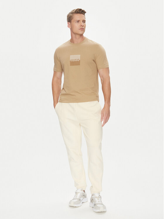 HUGO HUGO T-Shirt Dusplit 50542784 Beżowy Regular Fit