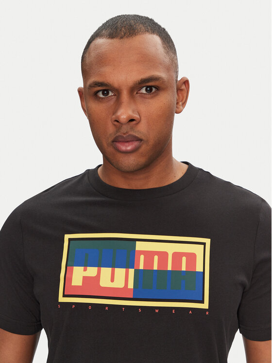 Puma Puma T-krekls Graphics Box 684827 Melns Regular Fit