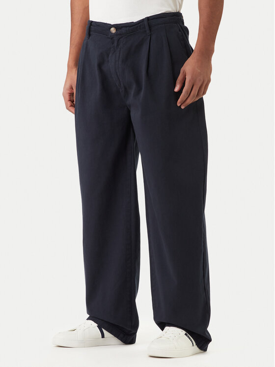 Guess Jeans Guess Jeans Pantaloni di tessuto M6RB59 WGCV1 Blu scuro Relaxed Fit