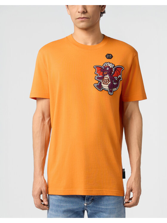 PHILIPP PLEIN PHILIPP PLEIN T-Shirt 31374 Pomarańczowy Regular Fit