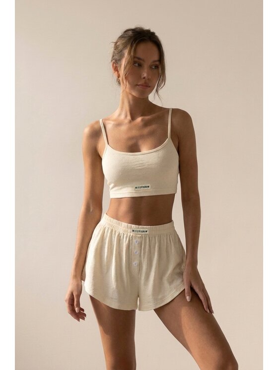 MissDenim MissDenim Koszulka piżamowa Bluzka do spania Beżowy