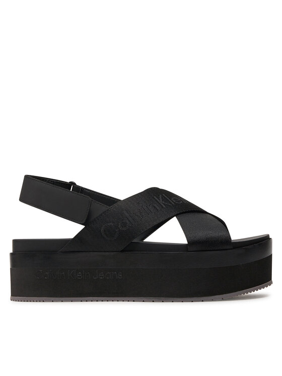 Sandale Calvin Klein Jeans Flatform Sandal Sling In Mr YW0YW01362 Triple Black 0GT