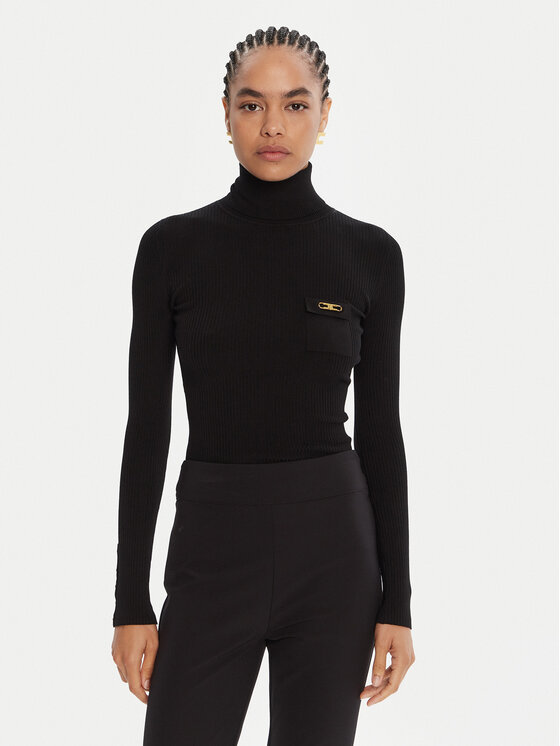 Elisabetta Franchi Elisabetta Franchi Rollkragenpullover MK-11B-56E2-V290 Schwarz Slim Fit
