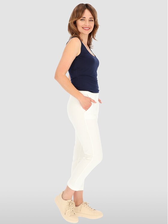 Perso Perso Dámske nohavice PTE242402F Biela Regular Fit