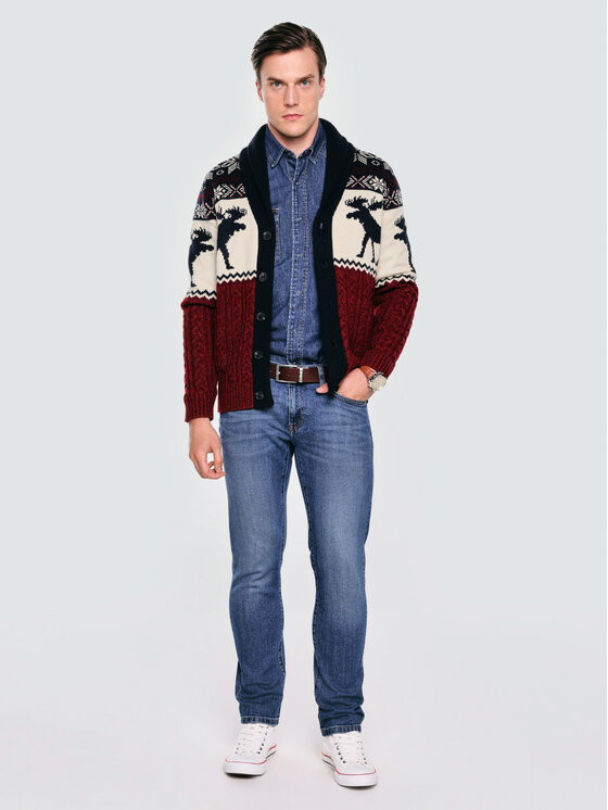 BIG STAR BIG STAR Kardigan LORENZO Kolorowy Basic Fit
