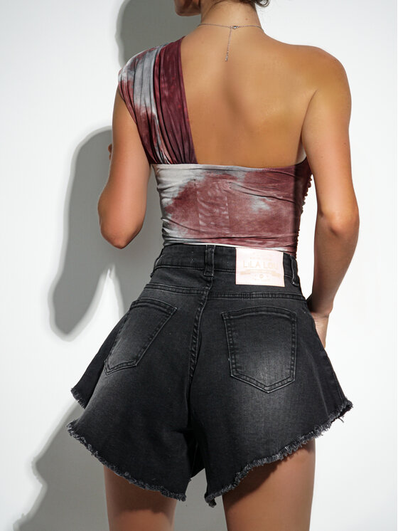LilaLou LilaLou Szorty jeansowe Vera Czarny Regular Fit