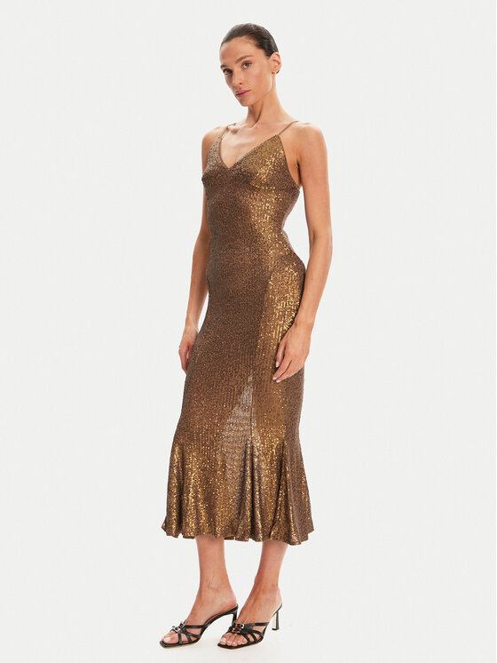 NORMA KAMALI NORMA KAMALI Koktejlové šaty ST4243SQ162151 Hnědá Slim Fit