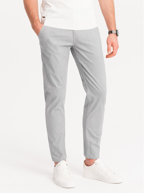 Ombre Ombre Chino kalhoty OM-PACP-0118 Šedá Regular Fit