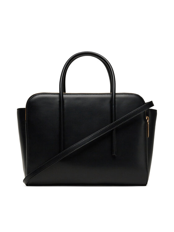 Calvin Klein Calvin Klein Torbica Carryall Mini Leather Tote Bag LV04F3034G Crna