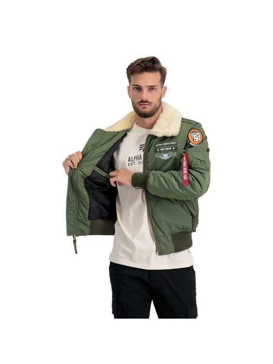 Alpha Industries Alpha Industries Kurtka bomber AI.198113-01-L Zielony Slim Fit