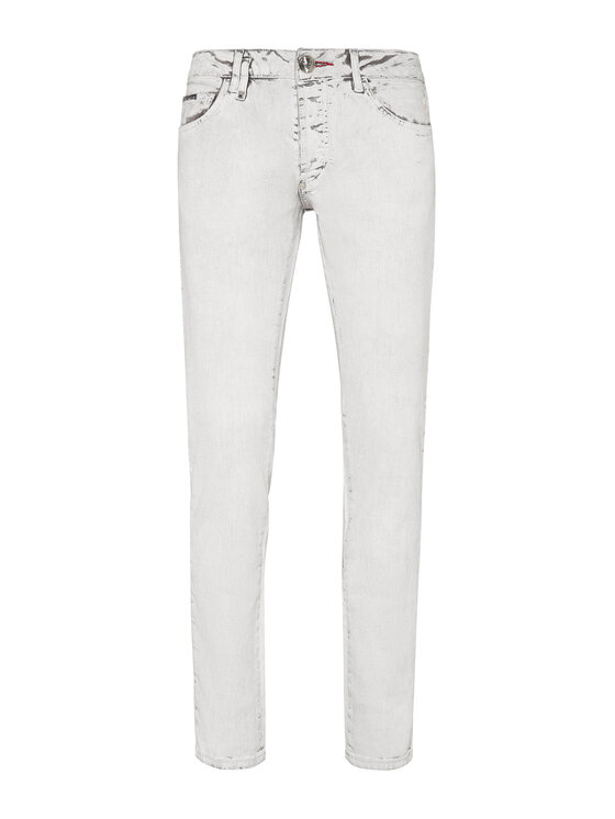 PHILIPP PLEIN PHILIPP PLEIN Jeansy 2155 Biały Straight Leg