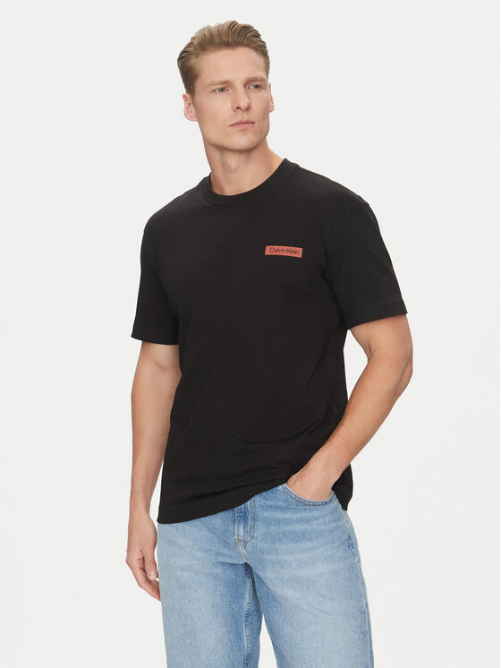 Calvin Klein Calvin Klein T-Shirt Overlay Print K10K114158 Černá Regular Fit