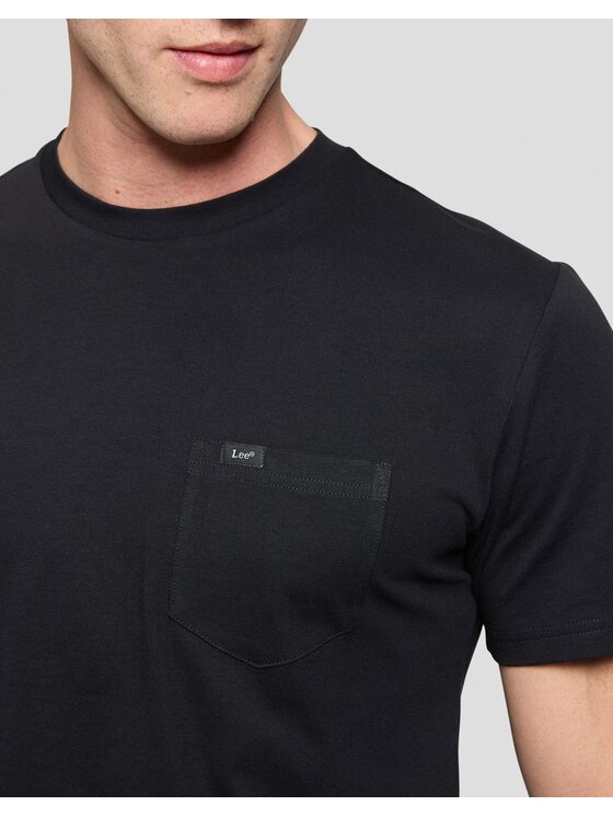 Lee Lee T-Shirt POCKET TEE Czarny Regular Fit