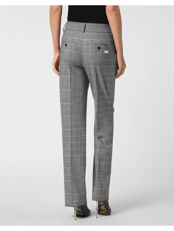 PHILIPP PLEIN PHILIPP PLEIN Spodnie materiałowe 26477 Biały Flare Fit