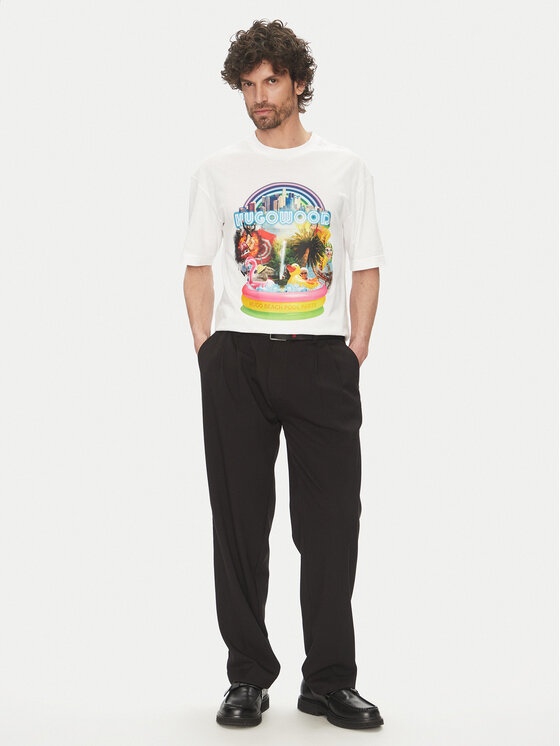HUGO HUGO Majica Duwood 50538512 Bela Relaxed Fit
