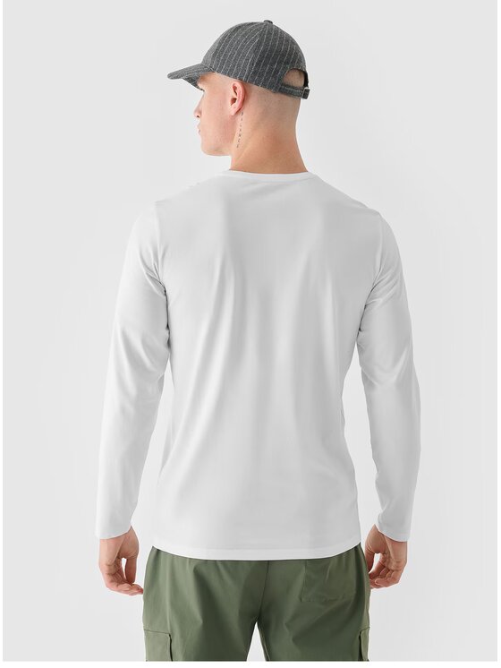 4F 4F S dlhými rukávmi 4FWMM00TLONM375-10S Biela Regular Fit