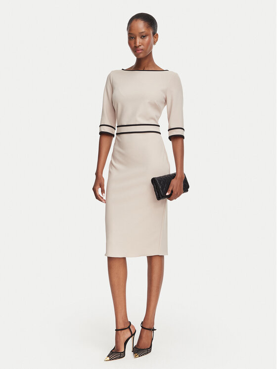 Rinascimento Rinascimento Коктейльна сукня CFC0131086003 Бежевий Slim Fit