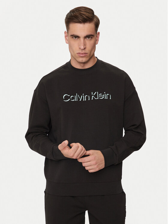 Calvin Klein Džemperis ar kapuci Shadow Embosed Logo K10K113081 Melns Regular Fit