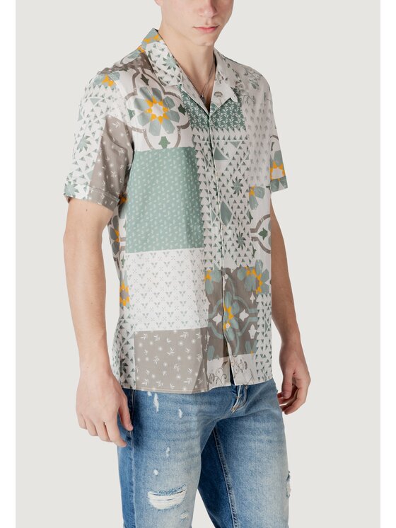 Antony Morato Antony Morato Camicia HONOLULU STRAIGHT FIT WITH LOGOED METAL BADGE Verde Straight Fit