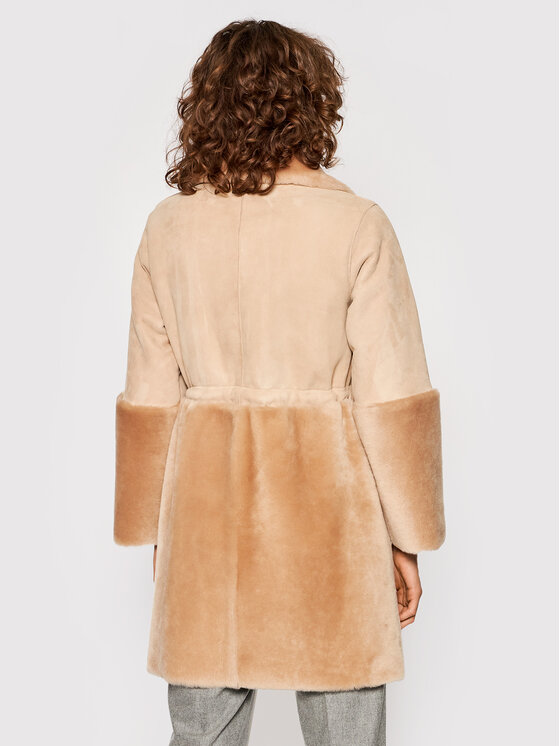 Peserico Peserico Kożuch naturalny S21327C03 Beżowy Oversize