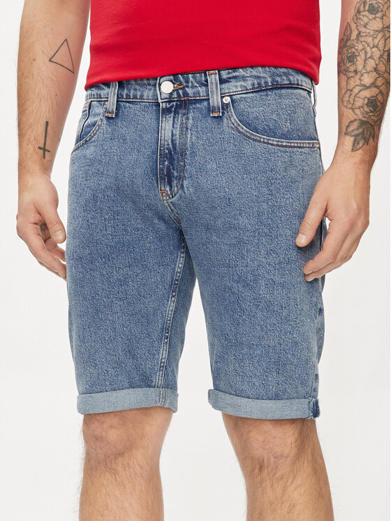 Tommy Jeans Pantaloni scurți de blugi Ronnie DM0DM19155 Albastru Slim Fit