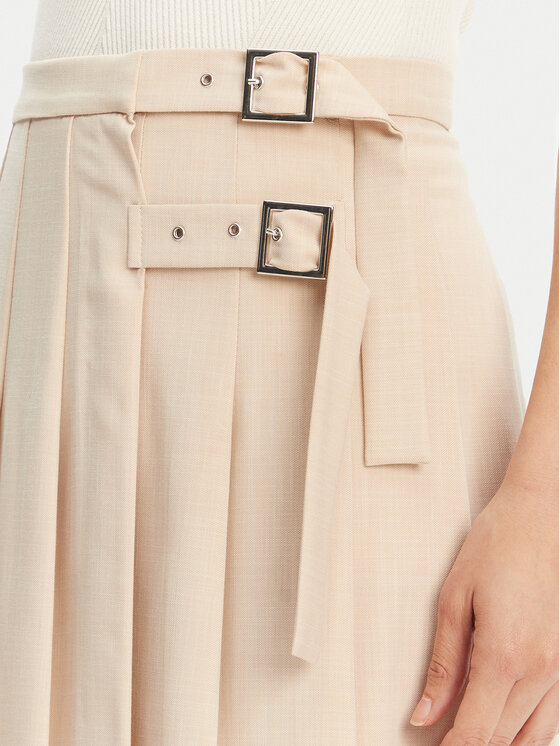 Maryley Maryley Спідниця в складку 25EB711/21ME Бежевий Regular Fit