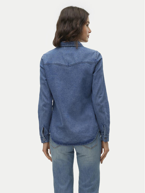 Vero Moda Vero Moda Koszula jeansowa Jennie 10313726 Granatowy Regular Fit