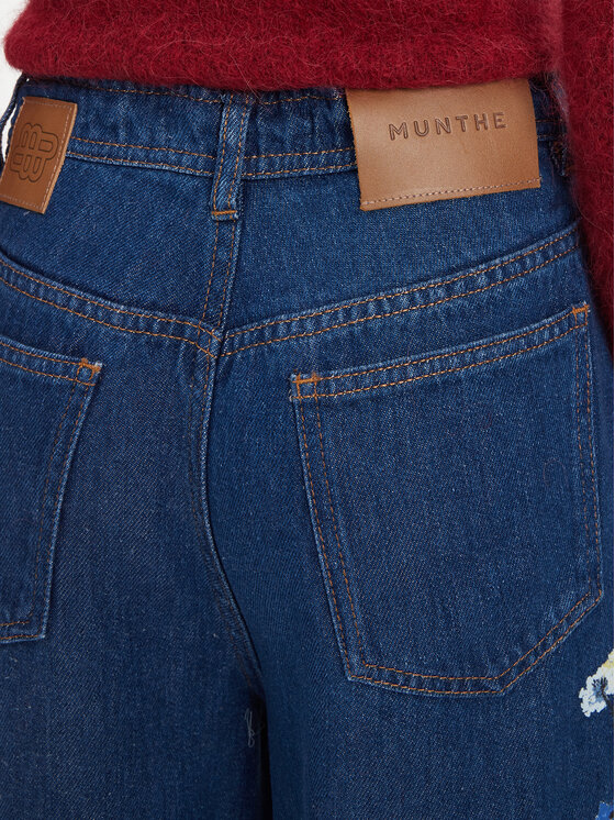 Munthe Munthe Jeans hlače Obey 252141025203 Modra Wide Leg