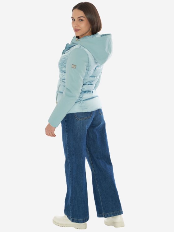 Yes Zee Yes Zee Giubbotto piumino giubbino donna Celeste Regular Fit