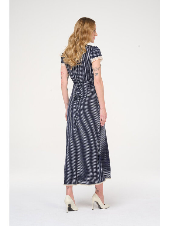 CASTELLANI CASTELLANI Sukienka codzienna Sukienka Polka Granatowy Regular Fit