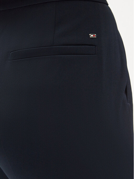 Tommy Hilfiger Tommy Hilfiger Hlače iz tkanine Gold Button WW0WW42455 Mornarsko modra Flare Fit