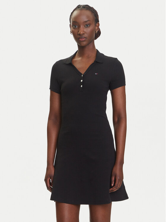 Tommy Jeans Tommy Jeans Ежедневна рокля DW0DW21172 Черен Regular Fit