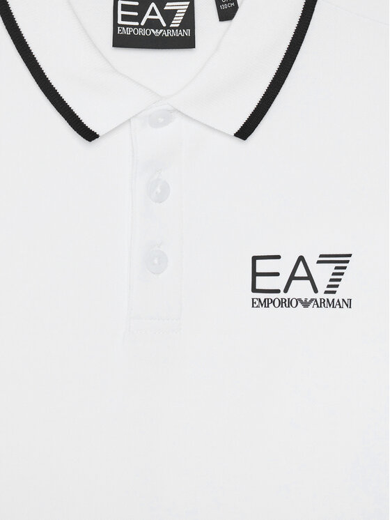 EA7 Emporio Armani EA7 Emporio Armani Тениска с яка и копчета 7B000023 AF12901 U0002 Бял Regular Fit