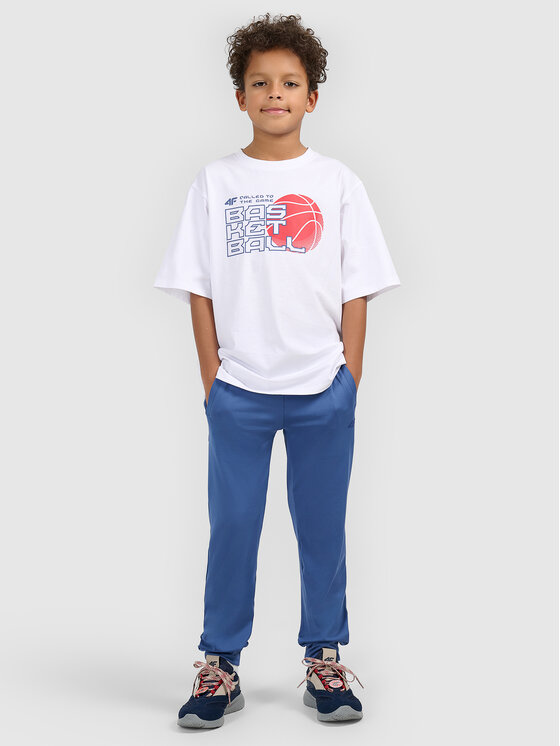 4F 4F T-Shirt THE GYM POWER Biały Loose Fit