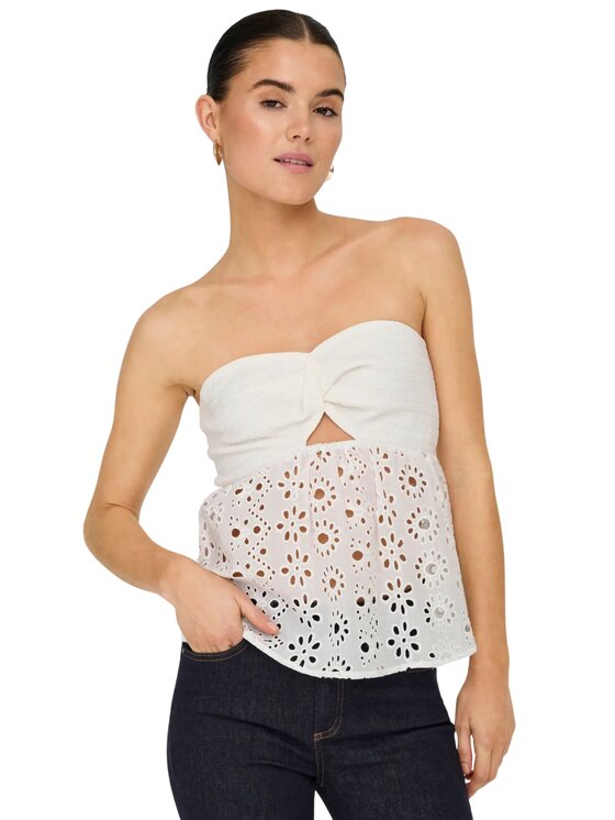 ONLY ONLY Top onlaurora tube top Bianco Regular Fit