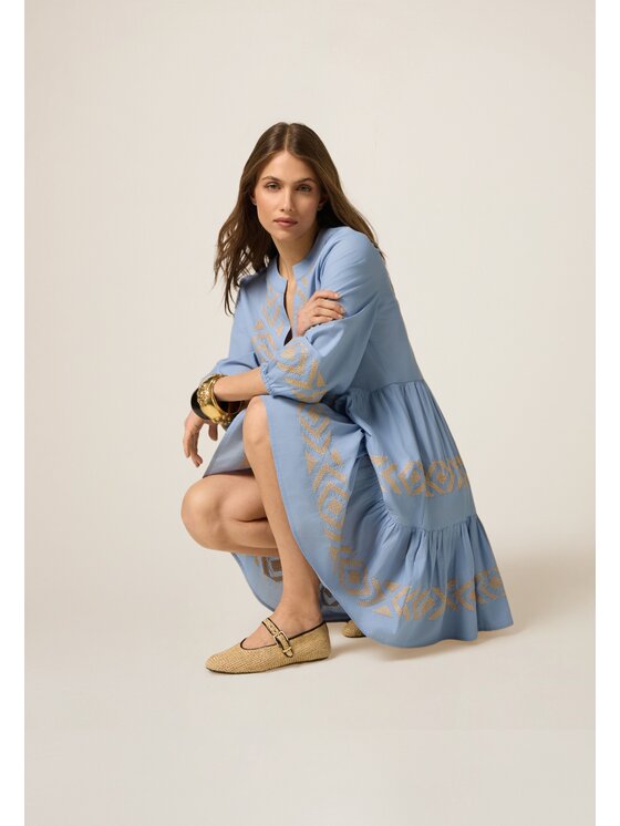 Oltre Oltre Vestito da giorno 7334R004846N0R4 Turchese A-Line Fit