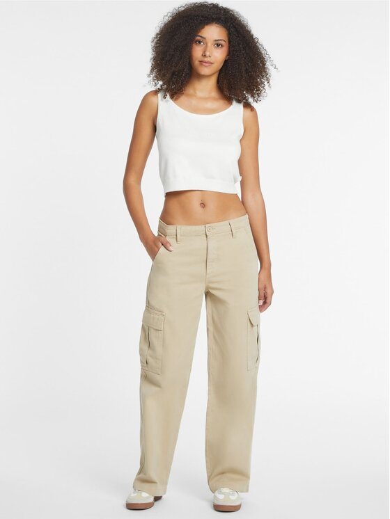Guess Jeans Guess Jeans Top 168523 Biały Classic Fit