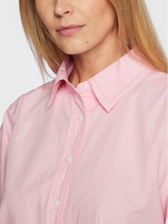 Tommy Hilfiger Tommy Hilfiger Marškinių tipo suknelė Solid WW0WW37102 Rožinė Oversize