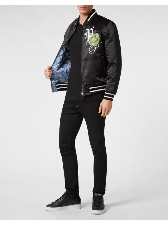 PHILIPP PLEIN PHILIPP PLEIN Kurtka bomber 15741 Czarny Regular Fit