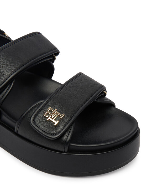 Tommy Hilfiger Tommy Hilfiger Sandale Leather Sporty Platform Sandal FW0FW09119 Negru
