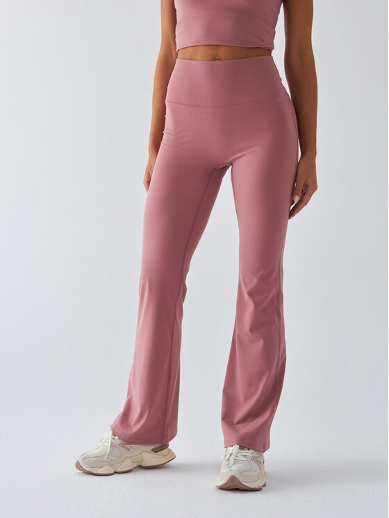BeShaped BeShaped Legginsy Dzwony - Morning Dew Różowy Shaping Fit