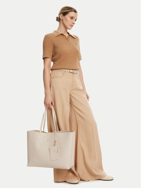 Tommy Hilfiger Tommy Hilfiger Käekott Th Distinct Tote Mono AW0AW17195 Beež