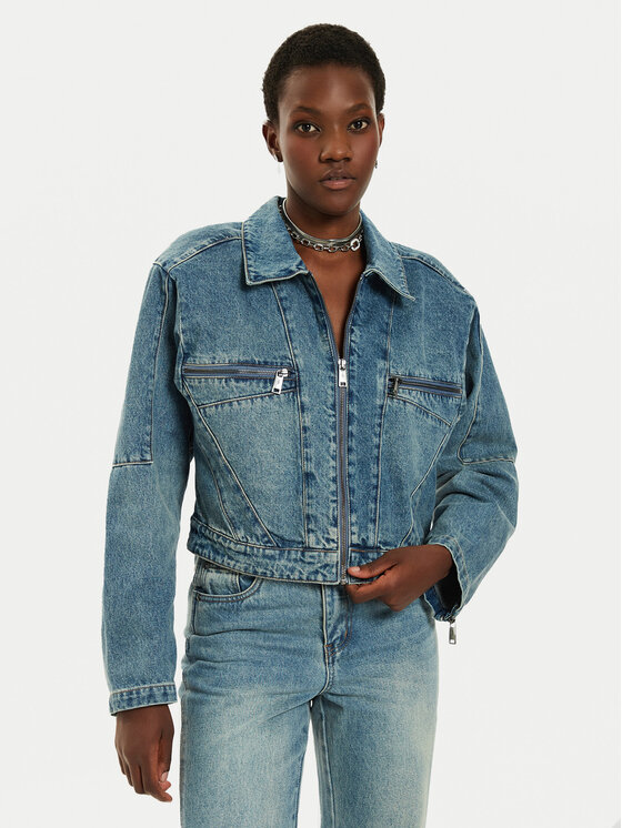 Gestuz Giacca di jeans Katha 10909478 Blu Straight Fit Modivo