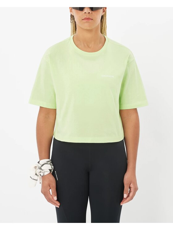 Salomon Salomon Koszulka techniczna SHORT TEE RELAXED W Zielony Standard Fit