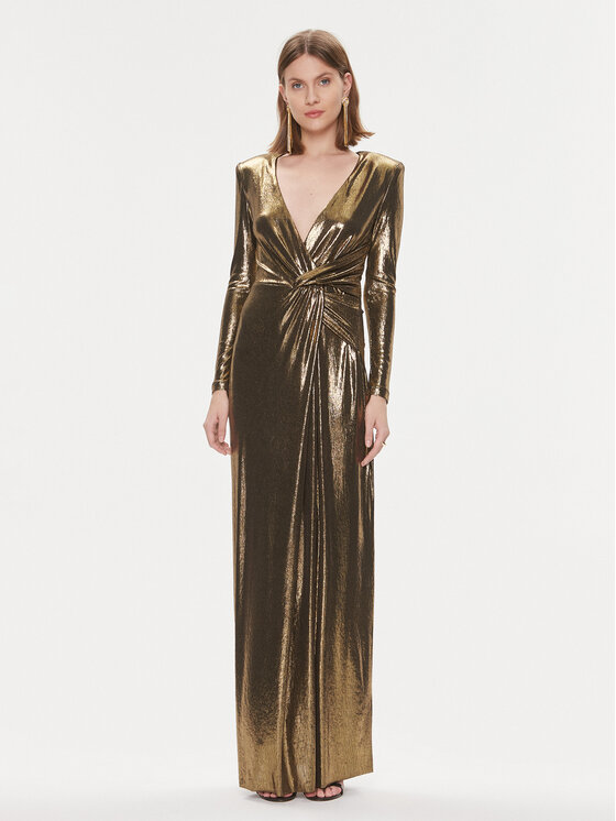 Nissa Nissa Abendkleid RS14413 Goldfarben Slim Fit