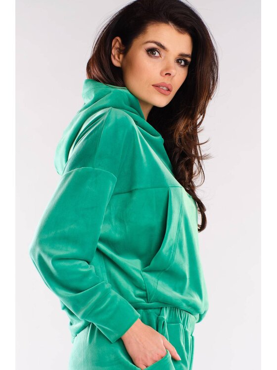 Awama Awama Bluza A412 Zielony Basic Fit